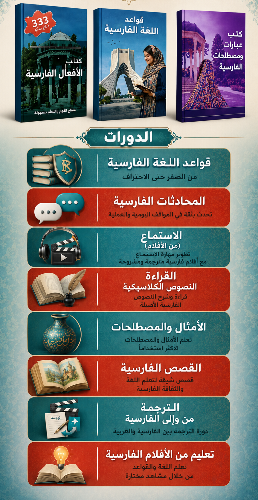 دورة اللغة الفارسية للمبتدئين 